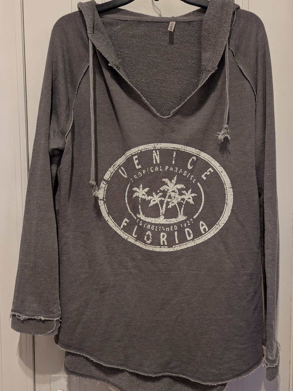 Venice Florida Charcoal Hooded Pullover Sweatshirt - Picture 1 of 4